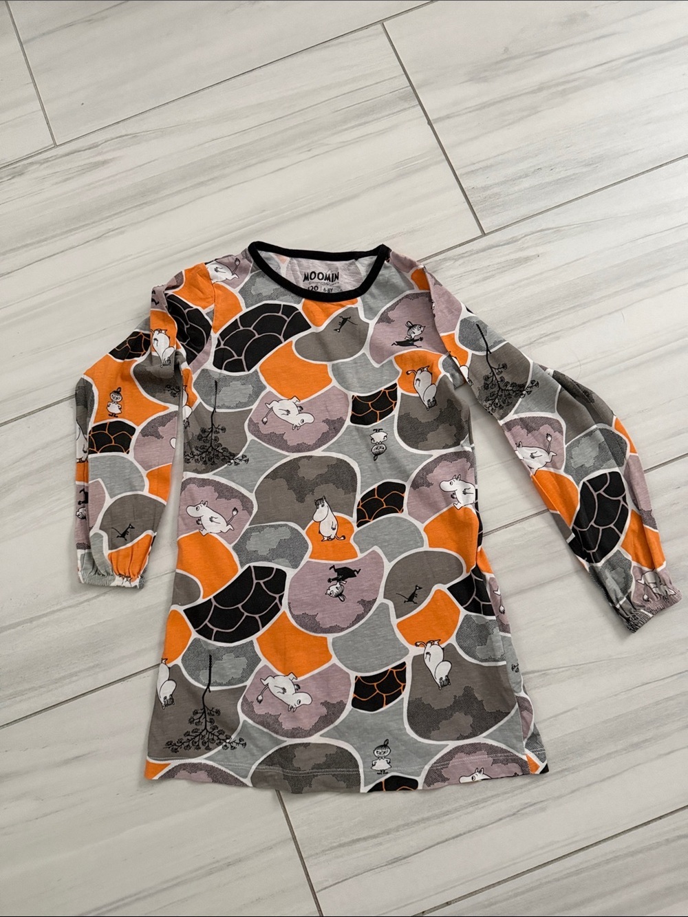 Moomin Characters Halloween Long  Sleeve Crewneck Cotton Dress - Size 6-8Y